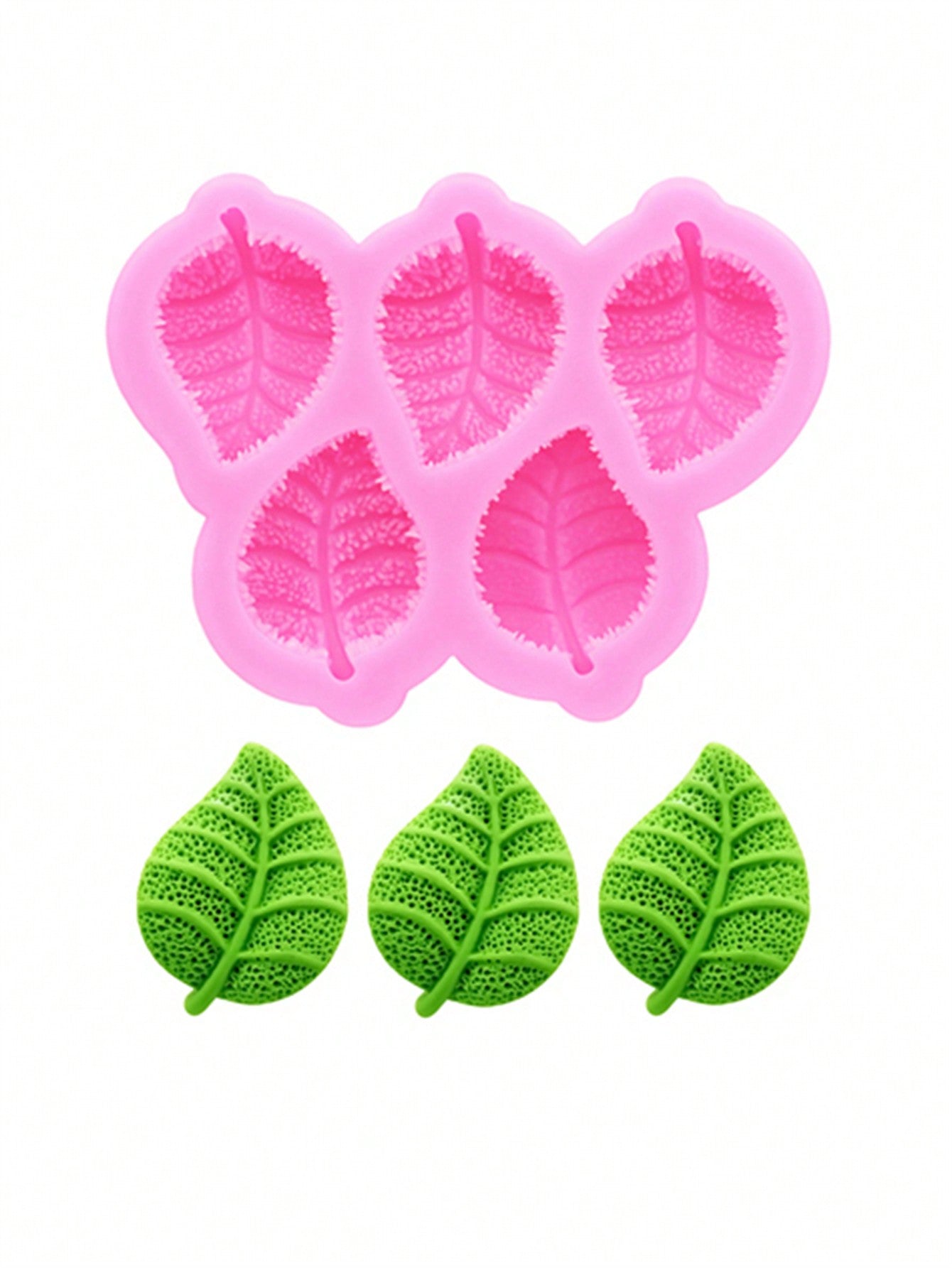 1pc Pink Liquid Silicone Material Mini Leaf Silicone Mold, Resin Accessories Silicone Mold For Making Cream Glue Resin DIY Handmade Earrings, Hair Accessories, Phone Case Decoration