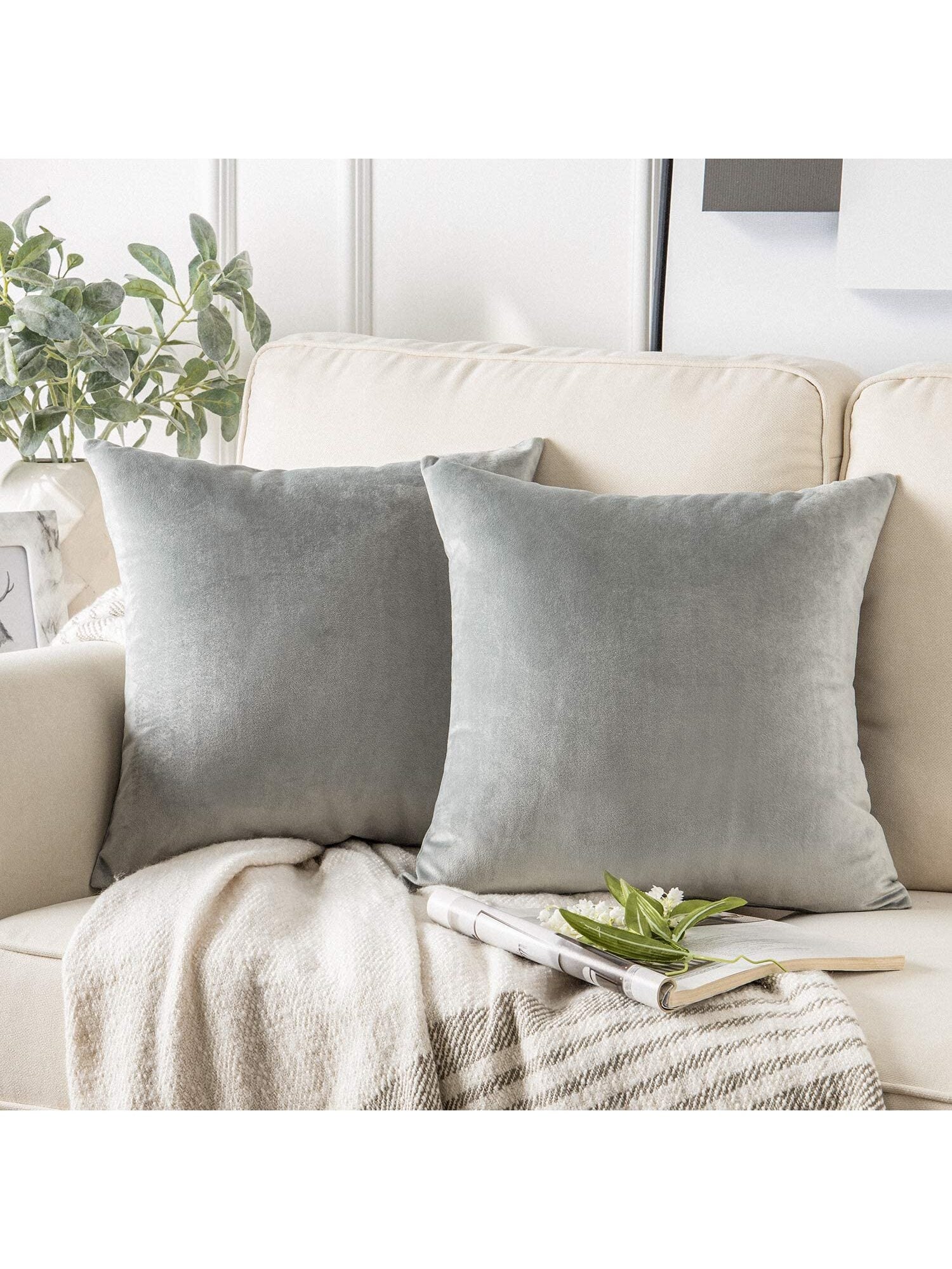 1pc Plain Cushion Cover Without Filler,velvet pillowcase for sofa, home decoration
