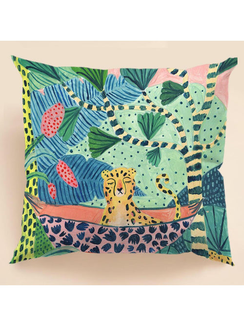 1pc Plant Print Cushion Cover Without Filler, Modern Fabric Decorative Throw Pillow Case For Living Room And Bedroom