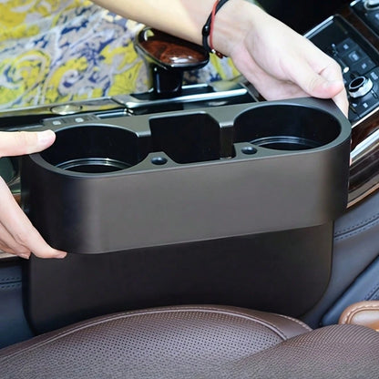 1pc Portable Car Cup Holder Multi-Functional Car Interior Organizer- Made Of Plastic, Suitable For Gaps Between Vehicle Seats- Holder Box For Cups, Bottles, Phones, And Drinks.