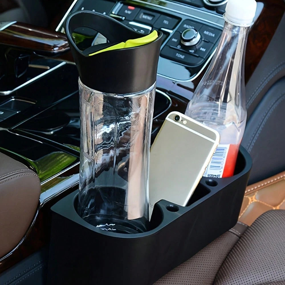 1pc Portable Car Cup Holder Multi-Functional Car Interior Organizer- Made Of Plastic, Suitable For Gaps Between Vehicle Seats- Holder Box For Cups, Bottles, Phones, And Drinks.