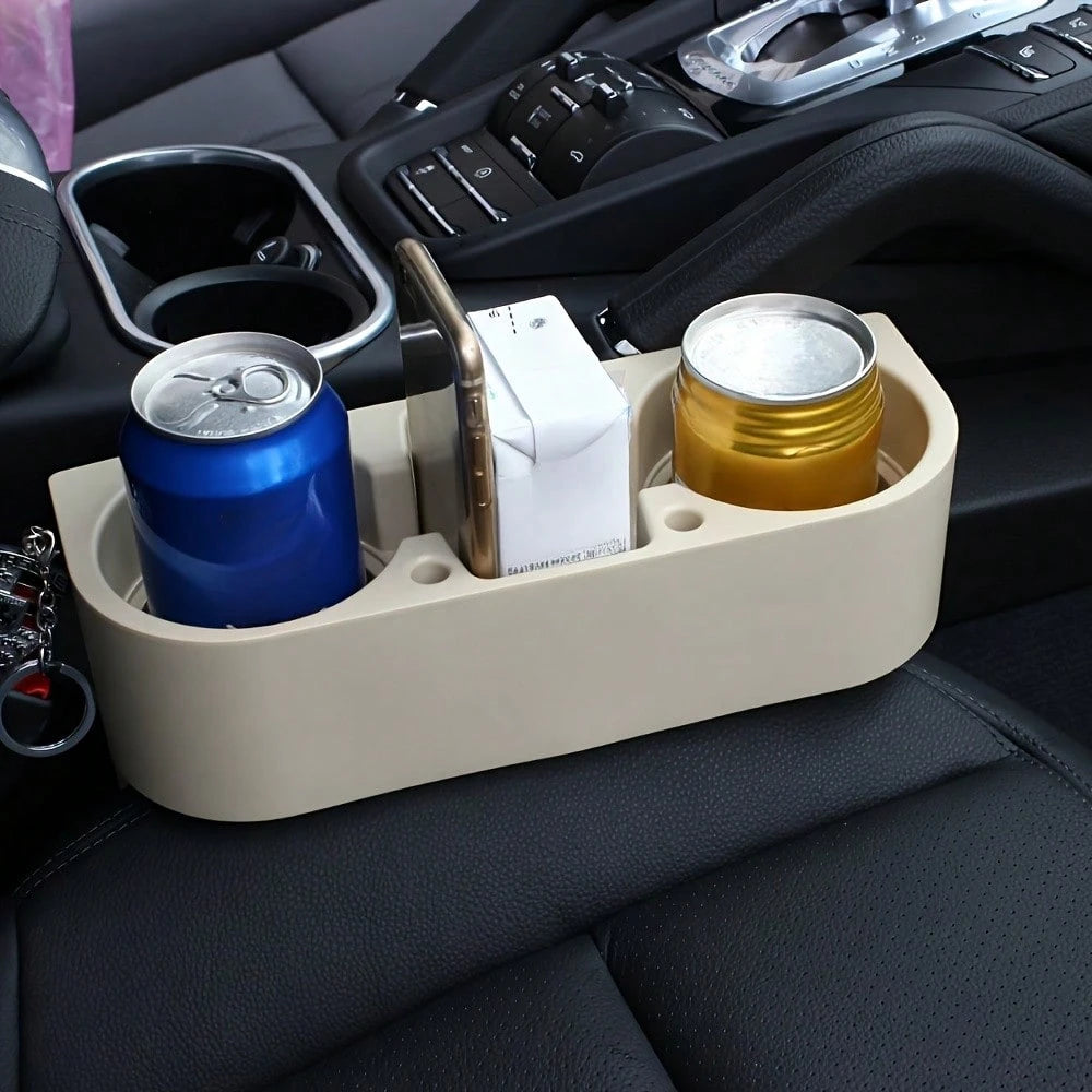 1pc Portable Car Cup Holder Multi-Functional Car Interior Organizer- Made Of Plastic, Suitable For Gaps Between Vehicle Seats- Holder Box For Cups, Bottles, Phones, And Drinks.