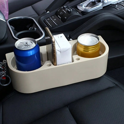 1pc Portable Car Cup Holder Multi-Functional Car Interior Organizer- Made Of Plastic, Suitable For Gaps Between Vehicle Seats- Holder Box For Cups, Bottles, Phones, And Drinks.