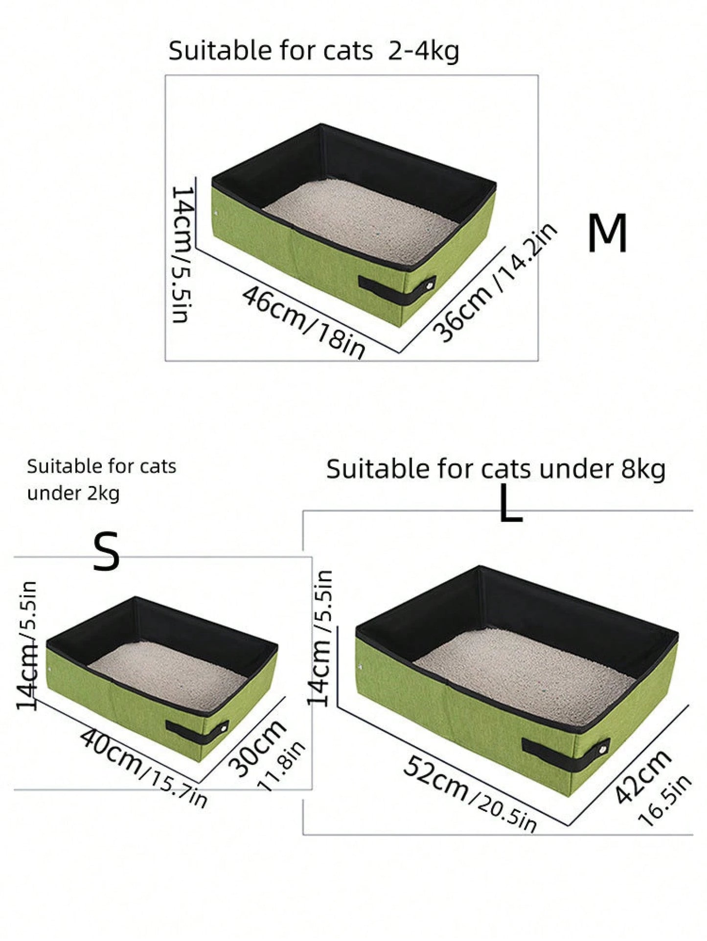 1PC Portable Foldable Cat Litter Box For Cats Large Waterproof Travel Litter Tray Easy Clean Durable Collapsible Pet Toilet Box Indoor Outdoor Use