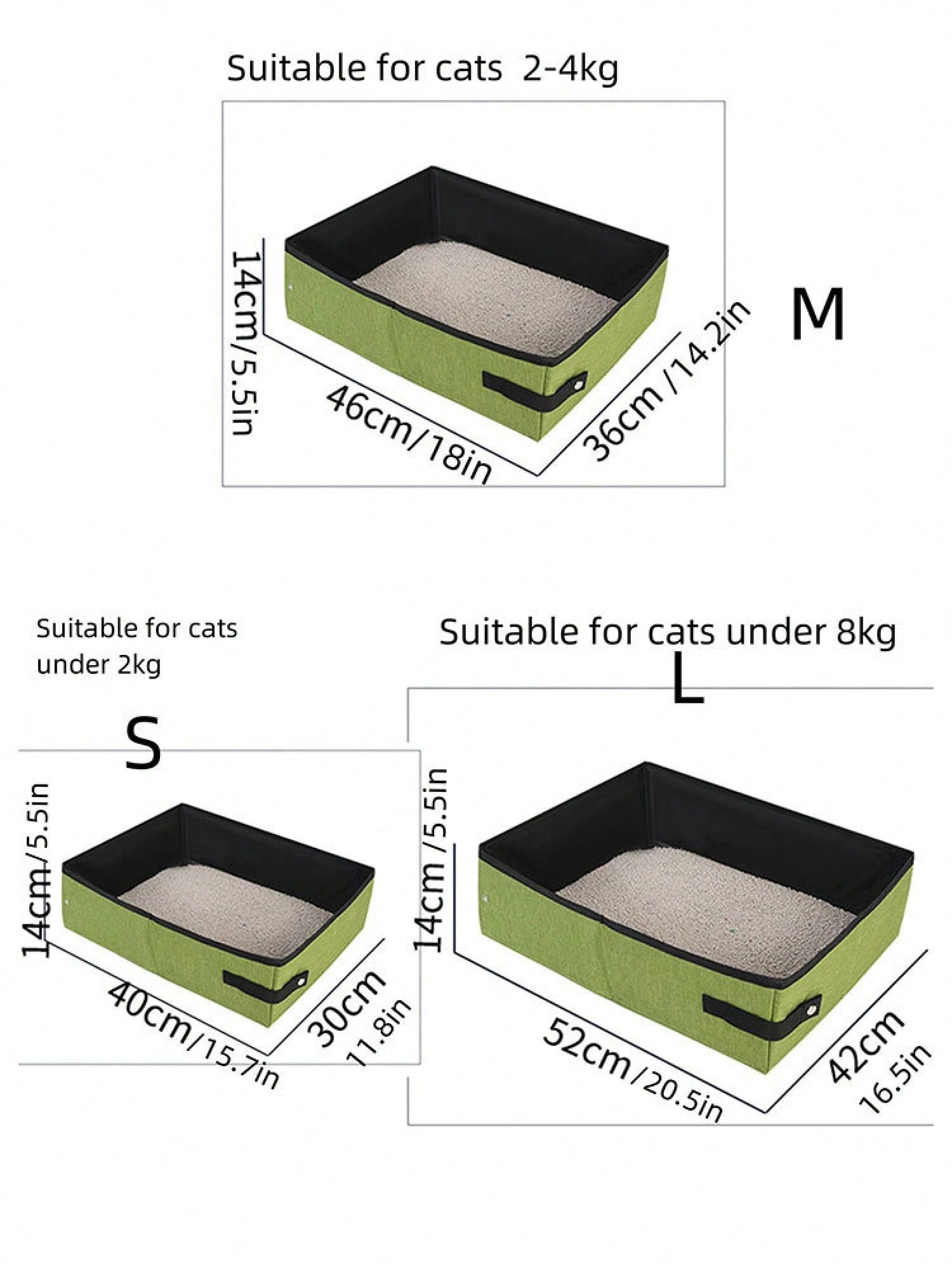 1PC Portable Foldable Cat Litter Box For Cats Large Waterproof Travel Litter Tray Easy Clean Durable Collapsible Pet Toilet Box Indoor Outdoor Use