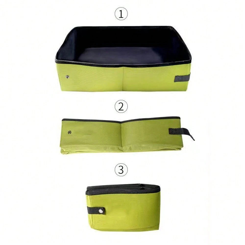 1PC Portable Foldable Cat Litter Box For Cats Large Waterproof Travel Litter Tray Easy Clean Durable Collapsible Pet Toilet Box Indoor Outdoor Use