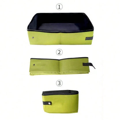 1PC Portable Foldable Cat Litter Box For Cats Large Waterproof Travel Litter Tray Easy Clean Durable Collapsible Pet Toilet Box Indoor Outdoor Use