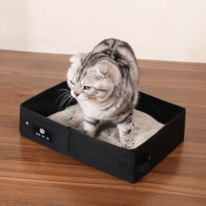 1PC Portable Foldable Cat Litter Box For Cats Large Waterproof Travel Litter Tray Easy Clean Durable Collapsible Pet Toilet Box Indoor Outdoor Use