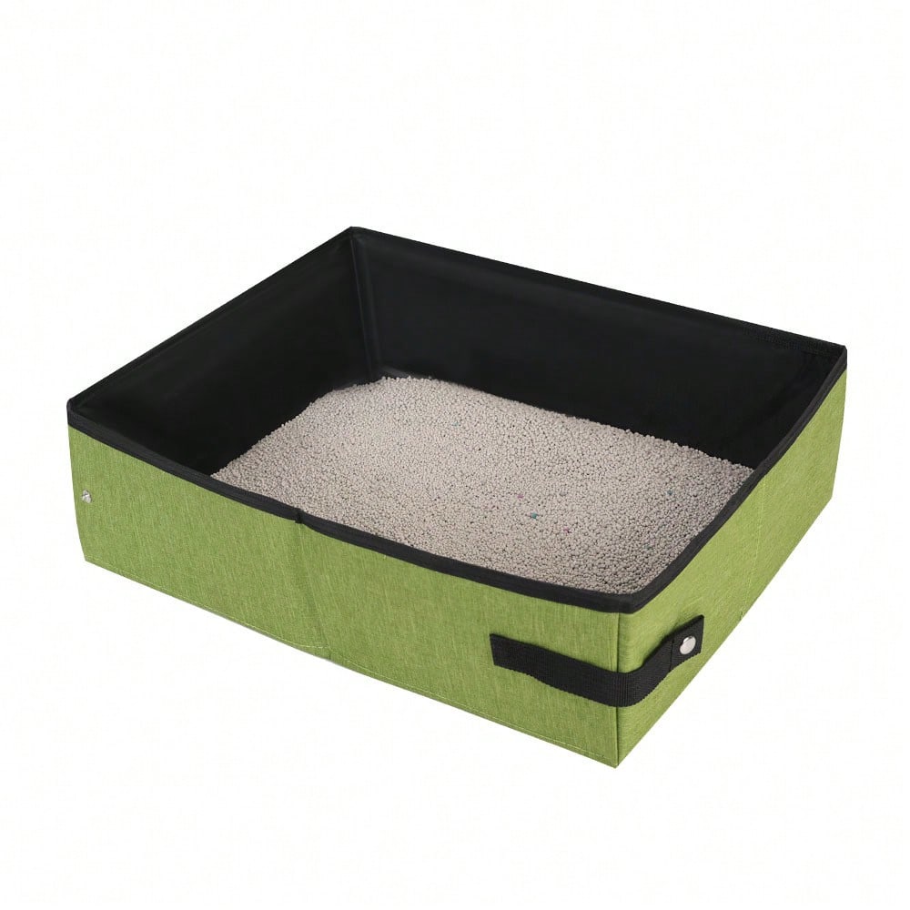 1PC Portable Foldable Cat Litter Box For Cats Large Waterproof Travel Litter Tray Easy Clean Durable Collapsible Pet Toilet Box Indoor Outdoor Use