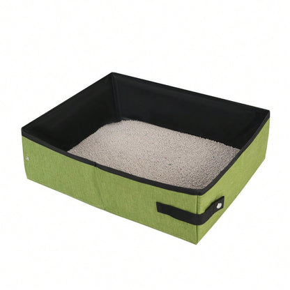 1PC Portable Foldable Cat Litter Box For Cats Large Waterproof Travel Litter Tray Easy Clean Durable Collapsible Pet Toilet Box Indoor Outdoor Use