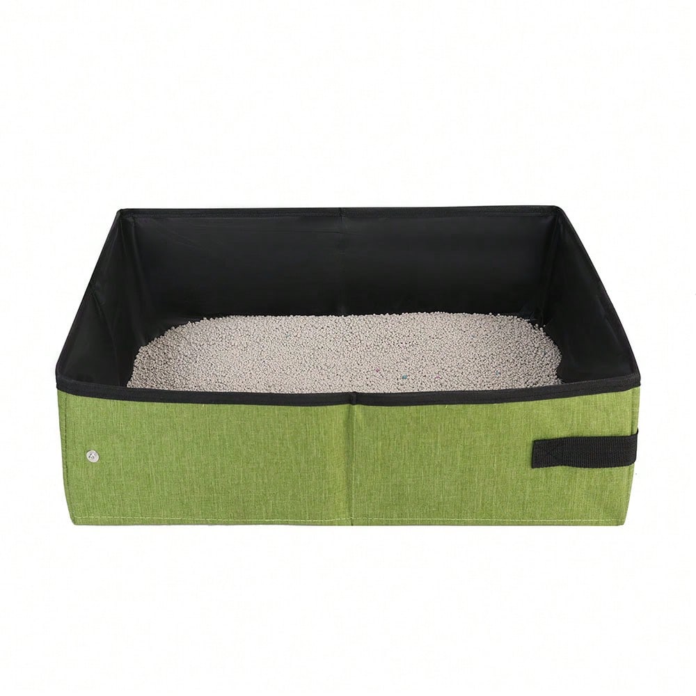 1PC Portable Foldable Cat Litter Box For Cats Large Waterproof Travel Litter Tray Easy Clean Durable Collapsible Pet Toilet Box Indoor Outdoor Use