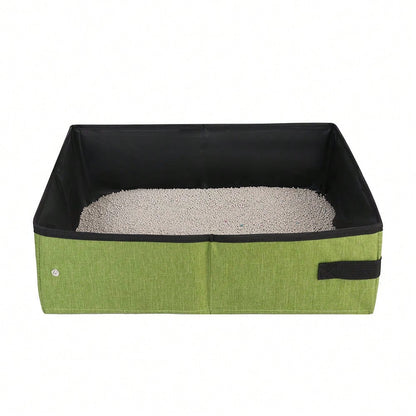 1PC Portable Foldable Cat Litter Box For Cats Large Waterproof Travel Litter Tray Easy Clean Durable Collapsible Pet Toilet Box Indoor Outdoor Use