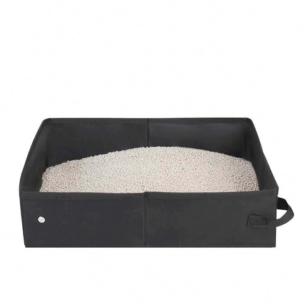 1PC Portable Foldable Cat Litter Box For Cats Large Waterproof Travel Litter Tray Easy Clean Durable Collapsible Pet Toilet Box Indoor Outdoor Use
