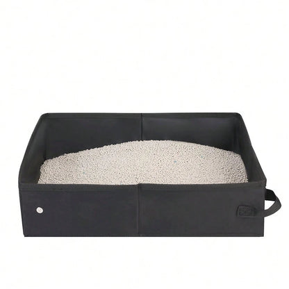 1PC Portable Foldable Cat Litter Box For Cats Large Waterproof Travel Litter Tray Easy Clean Durable Collapsible Pet Toilet Box Indoor Outdoor Use