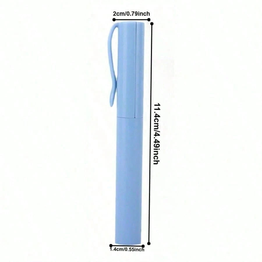 1pc Portable Pen Shaped Scissors With Safety Cap, Compact Stainless Steel Paper Cutter For Students, Creative Office School Stationery Supplies, Fits In Pencil Case
