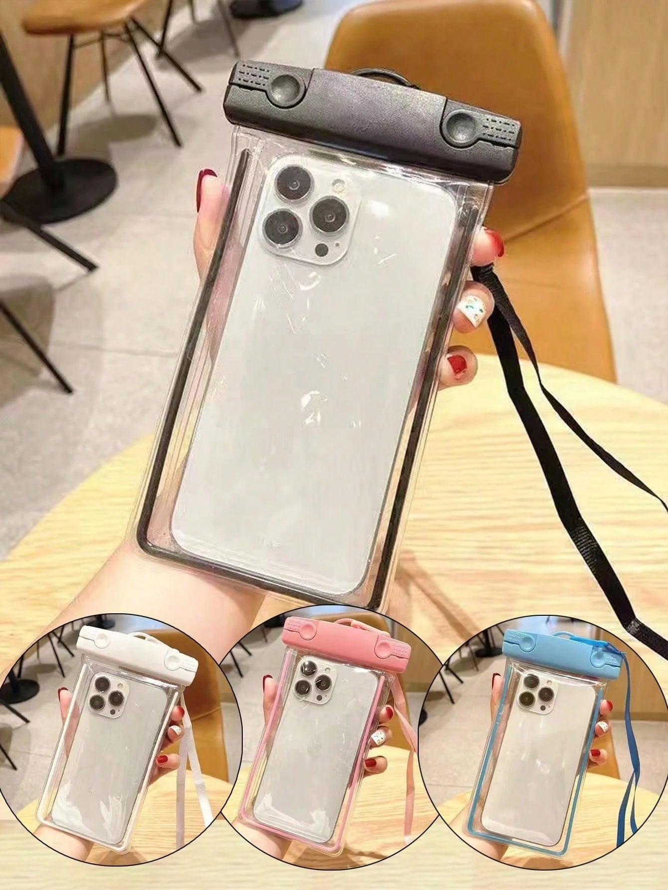 1pc Portable Universal Luminous Waterproof Phone Case With Shoulder Strap, Touch Screen Suitable For All Smartphones, Ideal For Swimming, Diving, Water Sports And Travel, Perfect Gift For Adventurers