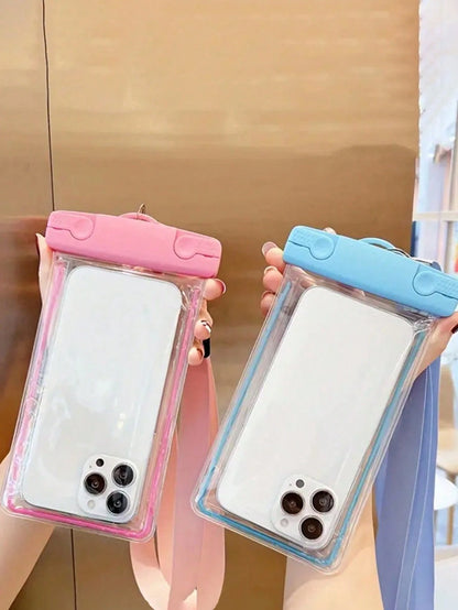 1pc Portable Universal Luminous Waterproof Phone Case With Shoulder Strap, Touch Screen Suitable For All Smartphones, Ideal For Swimming, Diving, Water Sports And Travel, Perfect Gift For Adventurers
