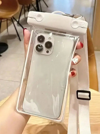 1pc Portable Universal Luminous Waterproof Phone Case With Shoulder Strap, Touch Screen Suitable For All Smartphones, Ideal For Swimming, Diving, Water Sports And Travel, Perfect Gift For Adventurers