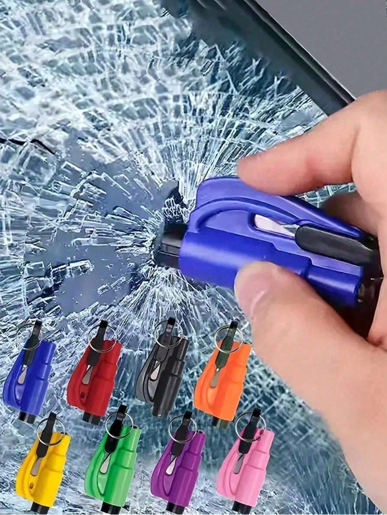 1pc PP Material 2-In-1 Emergency Seatbelt Cutter With Car Keychain, Safety Hammer, Mini Fire Hammer, Escape Tool For Car Emergency, Window Breaker,Portable Rescue Tool Keyring,Emergency Hammer,Car Eme