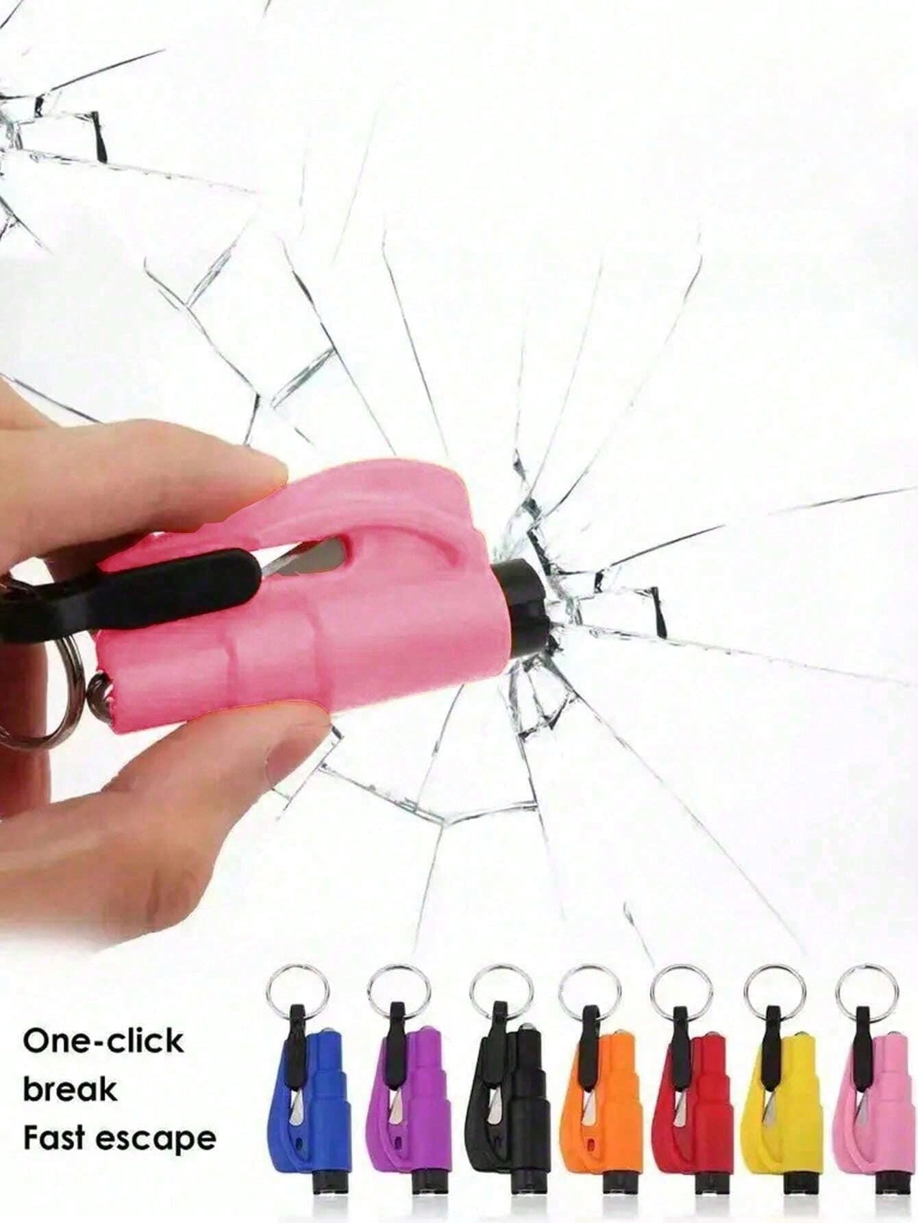 1pc PP Material 2-In-1 Emergency Seatbelt Cutter With Car Keychain, Safety Hammer, Mini Fire Hammer, Escape Tool For Car Emergency, Window Breaker,Portable Rescue Tool Keyring,Emergency Hammer,Car Eme