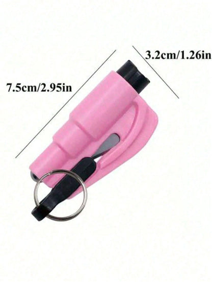 1pc PP Material 2-In-1 Emergency Seatbelt Cutter With Car Keychain, Safety Hammer, Mini Fire Hammer, Escape Tool For Car Emergency, Window Breaker,Portable Rescue Tool Keyring,Emergency Hammer,Car Eme