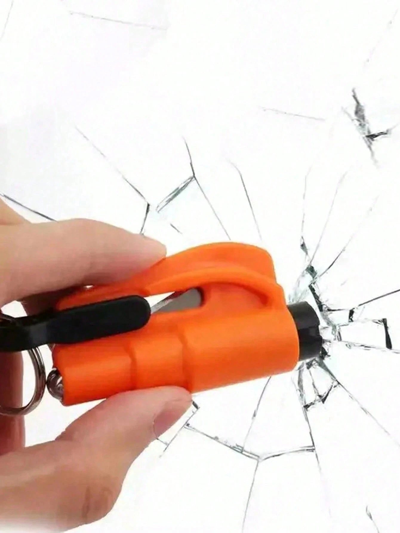1pc PP Material 2-In-1 Emergency Seatbelt Cutter With Car Keychain, Safety Hammer, Mini Fire Hammer, Escape Tool For Car Emergency, Window Breaker,Portable Rescue Tool Keyring,Emergency Hammer,Car Eme