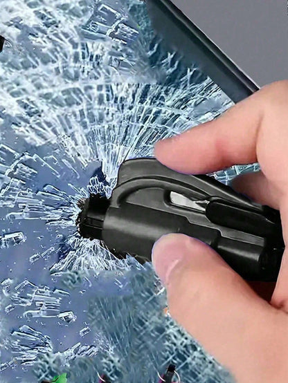 1pc PP Material 2-In-1 Emergency Seatbelt Cutter With Car Keychain, Safety Hammer, Mini Fire Hammer, Escape Tool For Car Emergency, Window Breaker,Portable Rescue Tool Keyring,Emergency Hammer,Car Eme
