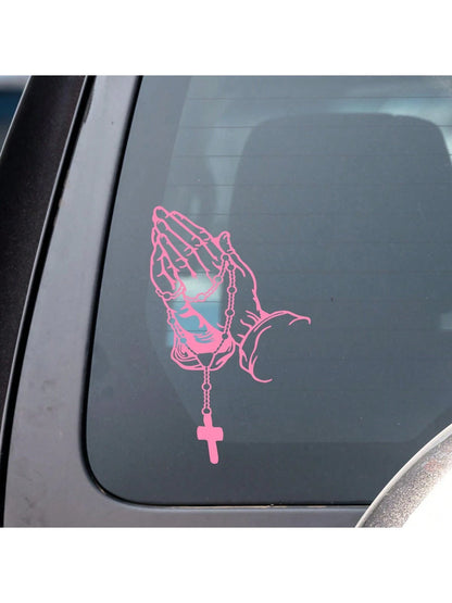 1pc Praying Hands Car Exterior Decal Sticker
