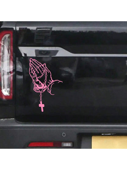 1pc Praying Hands Car Exterior Decal Sticker