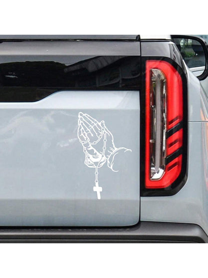 1pc Praying Hands Car Exterior Decal Sticker