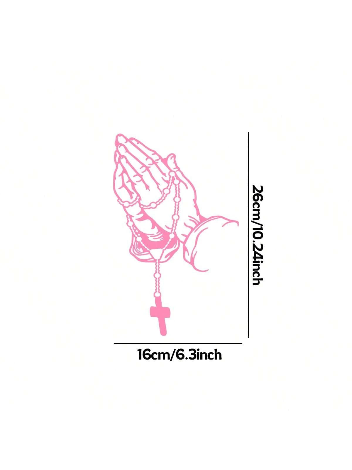 1pc Praying Hands Car Exterior Decal Sticker