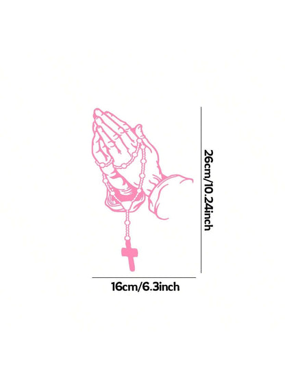 1pc Praying Hands Car Exterior Decal Sticker