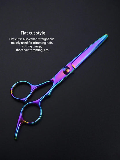 1pc Professional Hairdressing Scissors Colorful Home Haircut Set, Including Hair Thinning Scissors, Stainless Steel Blades,Hair Tools,Hair Products And Accesories For Barber Salon Beauty Travel Essent