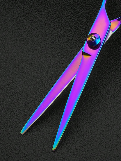 1pc Professional Hairdressing Scissors Colorful Home Haircut Set, Including Hair Thinning Scissors, Stainless Steel Blades,Hair Tools,Hair Products And Accesories For Barber Salon Beauty Travel Essent