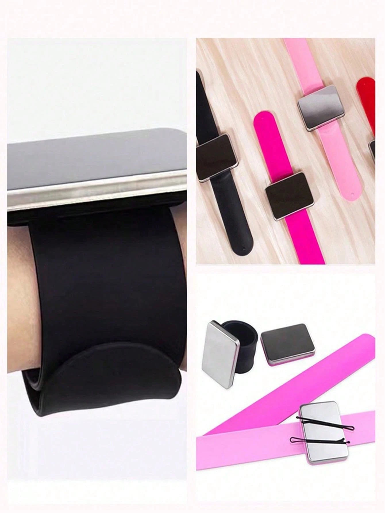 1pc Professional Magnetic Silicone Wristband, Can Adsorb Hair Clips And Hair Pins, Suitable For Makeup Watch Band, Magnetic Sewing Pin Cushion, Hairdressing Tools, Hair Products And Accessories, Suita