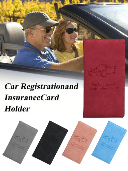 1pc PU Leather Car Registration & Insurance Card Holder, Multifunctional PU Leather Card Case, Magnetic Closure Car Document Wallet, Unisex, Multiple Colors Available