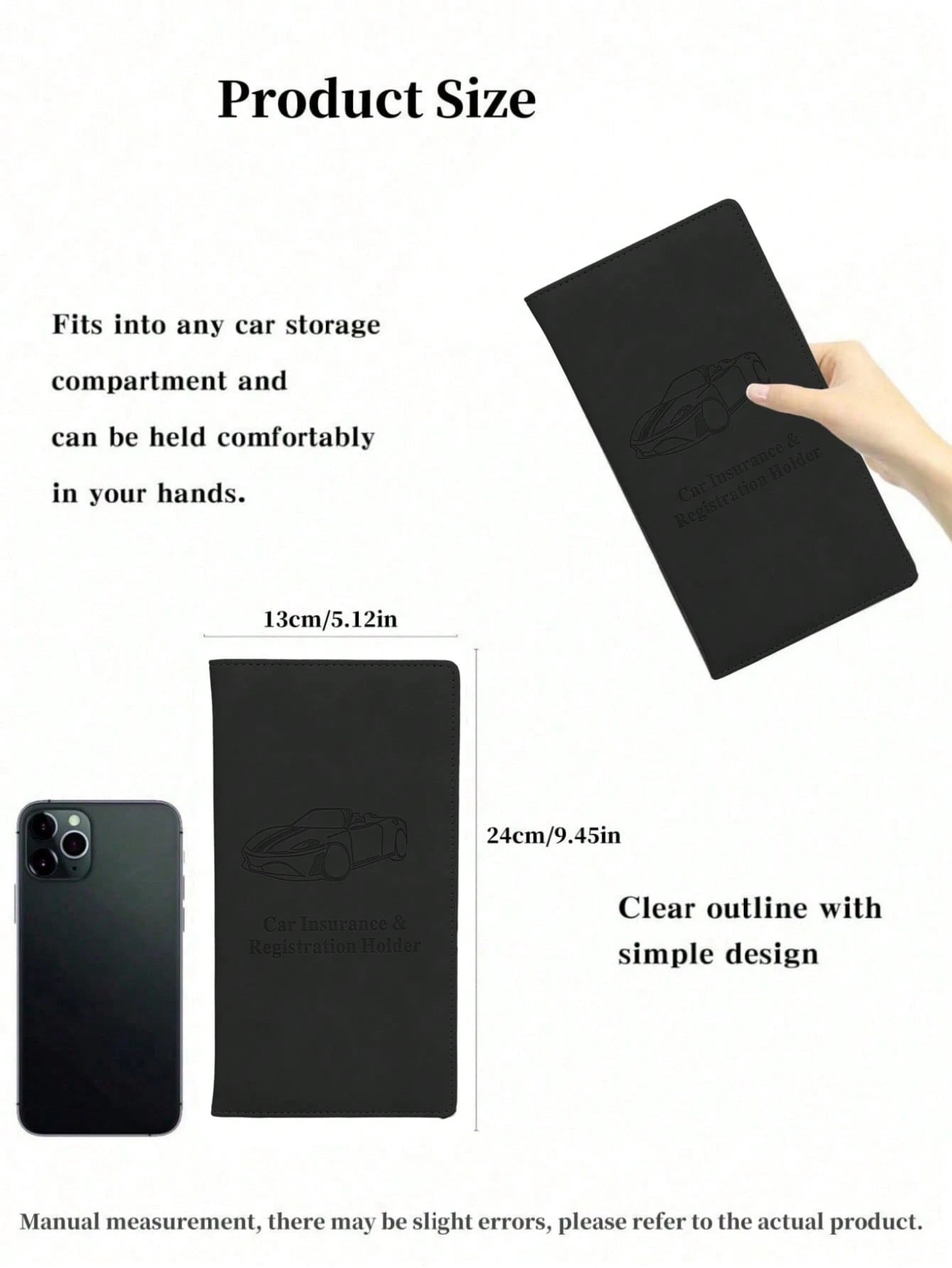 1pc PU Leather Car Registration & Insurance Card Holder, Multifunctional PU Leather Card Case, Magnetic Closure Car Document Wallet, Unisex, Multiple Colors Available