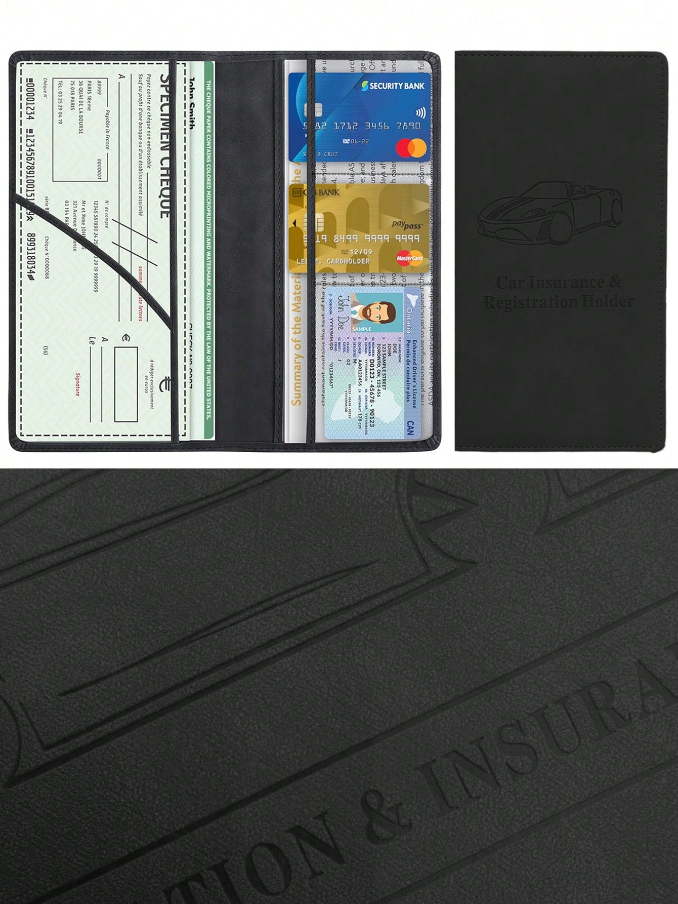 1pc PU Leather Car Registration & Insurance Card Holder, Multifunctional PU Leather Card Case, Magnetic Closure Car Document Wallet, Unisex, Multiple Colors Available