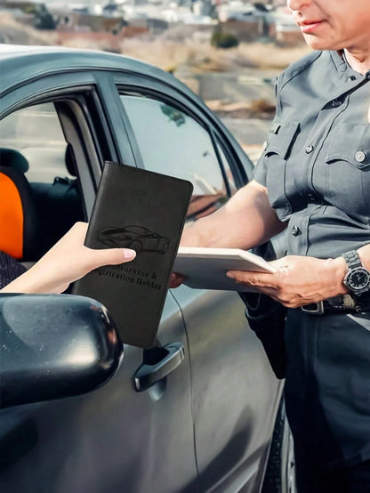 1pc PU Leather Car Registration & Insurance Card Holder, Multifunctional PU Leather Card Case, Magnetic Closure Car Document Wallet, Unisex, Multiple Colors Available