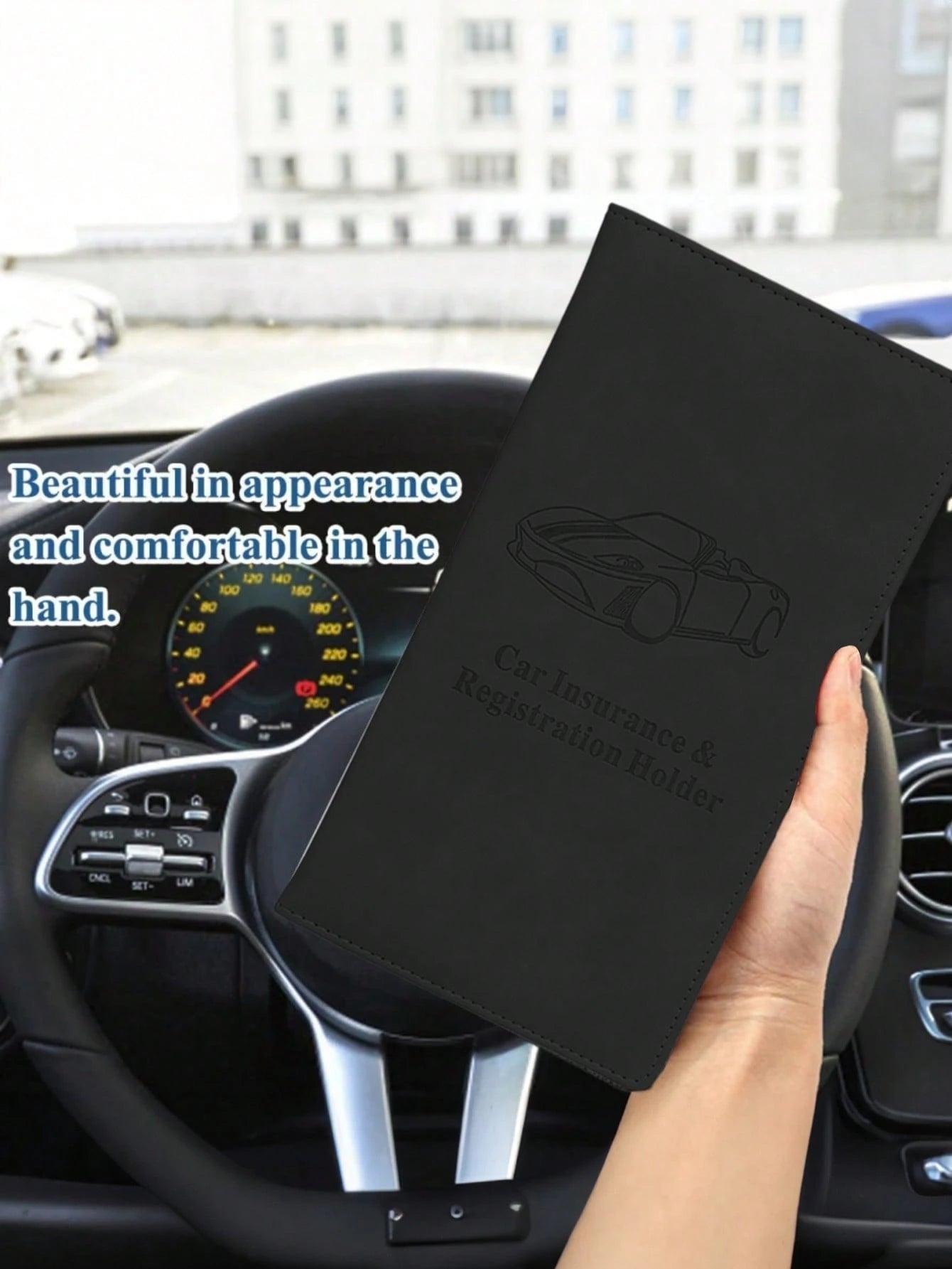 1pc PU Leather Car Registration & Insurance Card Holder, Multifunctional PU Leather Card Case, Magnetic Closure Car Document Wallet, Unisex, Multiple Colors Available