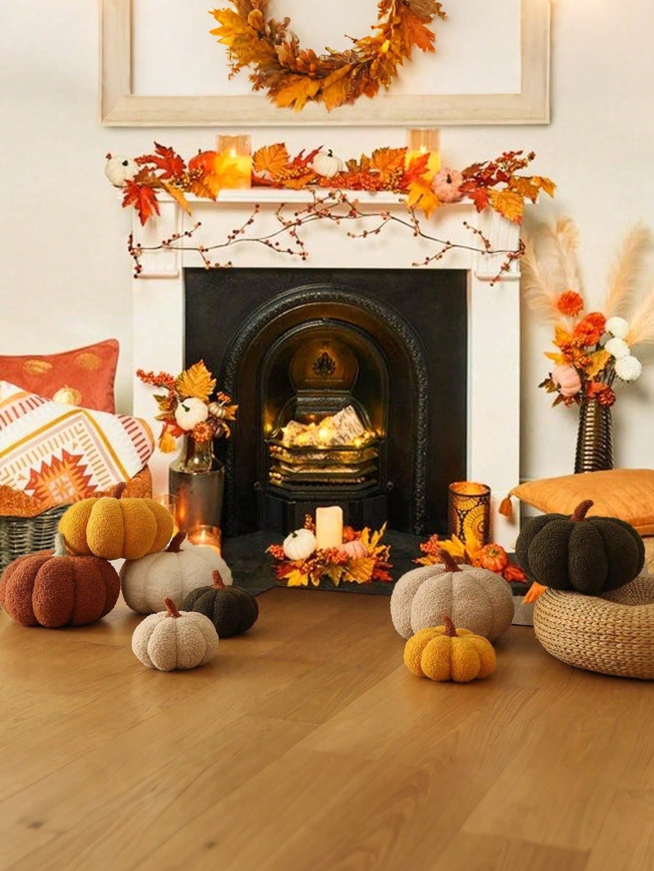 1pc Pumpkin Plush Pillow, Pumpkin Shaped Cushion, Pumpkin Plush Mat, Pumpkin Decorative Pillow, Halloween Pumpkin Decorative Cushion, Home Decor Room Decoration Pillow, Outdoor Garden Cushion, Hallowe