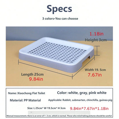 1pc Rabbit Litter Box, Detachable Plastic Small Animal Toilet Tray With Grate, Corner Litter Box, Easy To Clean Hamster Guinea Pig Rabbit Ferret Small Pet Toilet Training Box