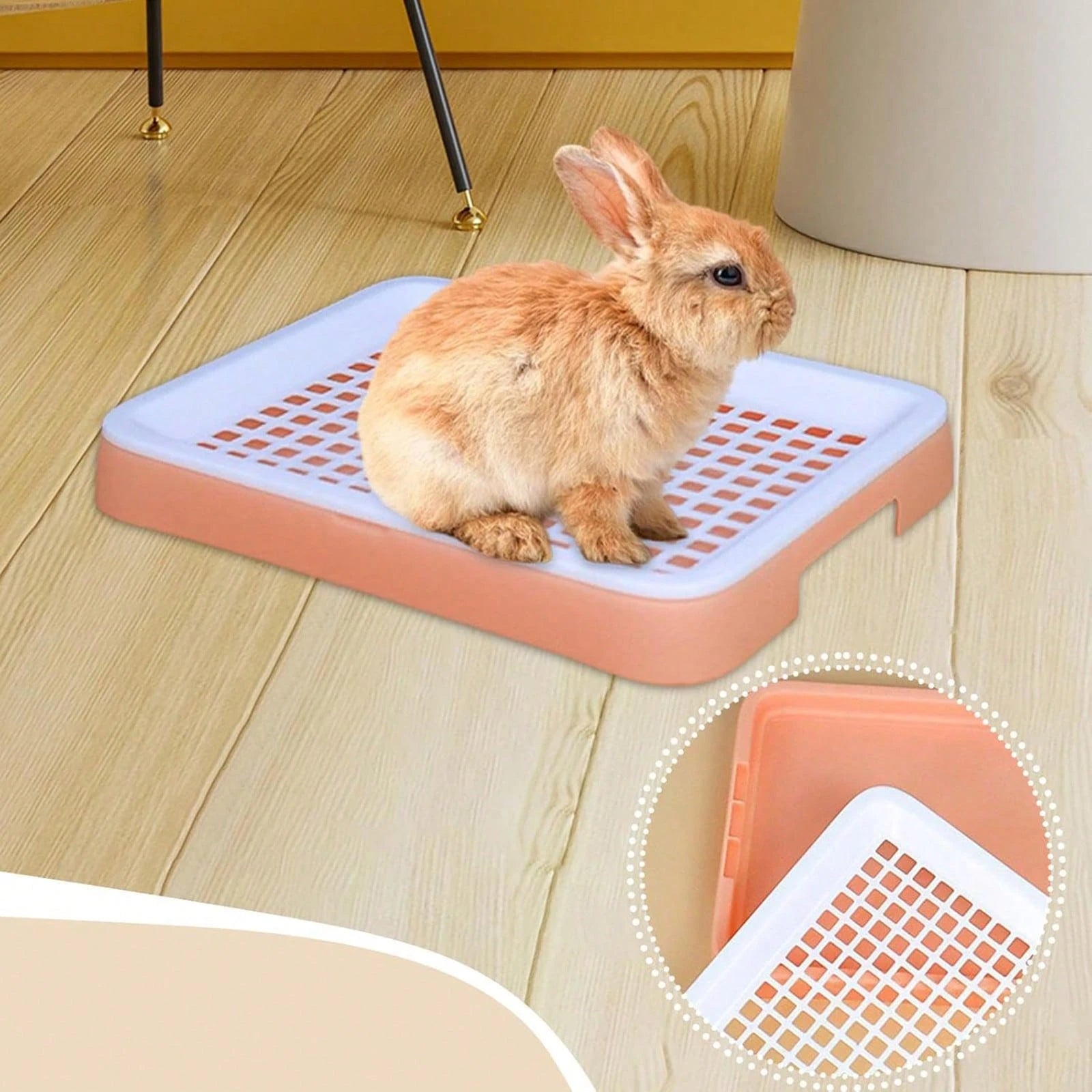 1pc Rabbit Litter Box, Detachable Plastic Small Animal Toilet Tray With Grate, Corner Litter Box, Easy To Clean Hamster Guinea Pig Rabbit Ferret Small Pet Toilet Training Box
