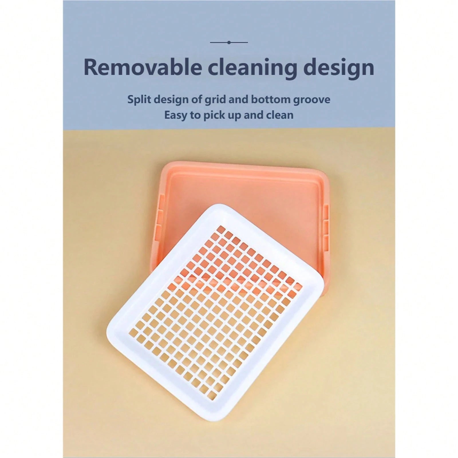 1pc Rabbit Litter Box, Detachable Plastic Small Animal Toilet Tray With Grate, Corner Litter Box, Easy To Clean Hamster Guinea Pig Rabbit Ferret Small Pet Toilet Training Box