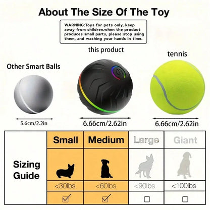 1pc Random Color Smart Pet Bouncing Ball, Fun And Durable Interactive Toy, USB Rechargeable, Thermoplastic Rubber, Random Movement, Suitable For Small Dogs, Suitable For Puppies To Play