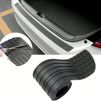 1PC Rear Bumper Protector, 35.4"X3.4" Anti-Scratch Rubber Guard Strip With Adhesive, Trunk Lip Protection, Universalfor Most Cars, Trucks, SUVs (Black)