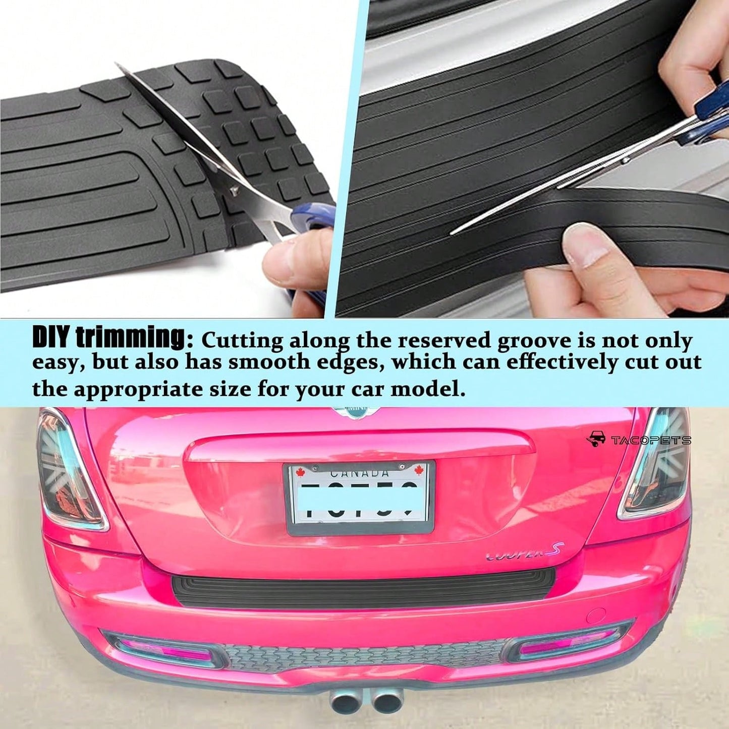 1PC Rear Bumper Protector, 35.4"X3.4" Anti-Scratch Rubber Guard Strip With Adhesive, Trunk Lip Protection, Universalfor Most Cars, Trucks, SUVs (Black)