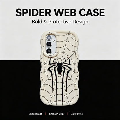 1pc Red & Black Long-Legged Spider Creative Minimalist Fresh Simple Spider Web European & American Style Vintage Innovative, Macaron White Full Coverage Anti-Drop Fresh Colorful Wavy Shape Cream Style