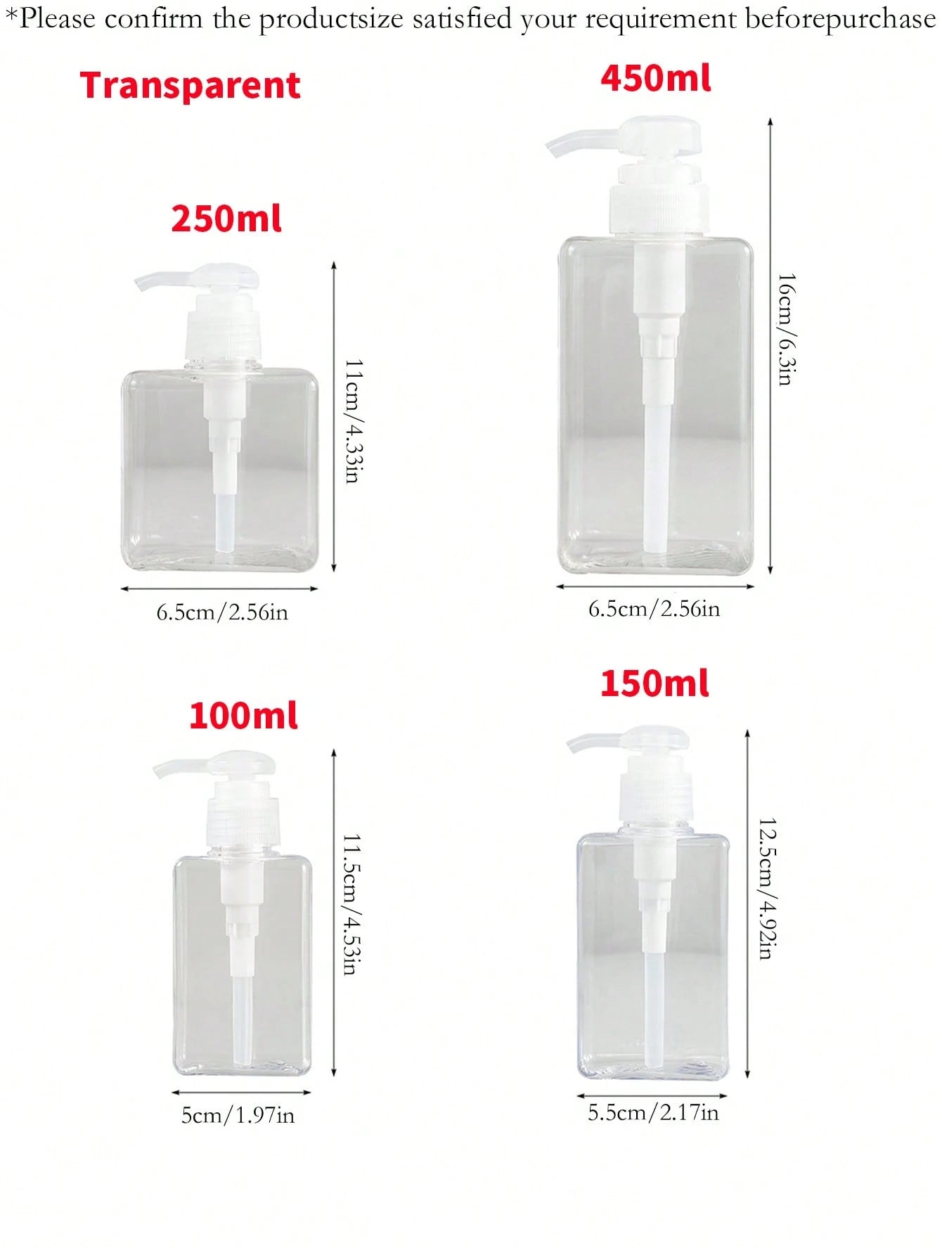 1pc Refillable Liquid Soap Dispenser Bottle, Pump Style Empty Bottle For Shampoo, Body Wash, Moisturizer, Multi-Size 100ml/150ml/250ml/450ml Small Lotion Bottle, Suitable For Dorm, Hotel, Home Laundry