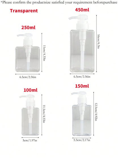 1pc Refillable Liquid Soap Dispenser Bottle, Pump Style Empty Bottle For Shampoo, Body Wash, Moisturizer, Multi-Size 100ml/150ml/250ml/450ml Small Lotion Bottle, Suitable For Dorm, Hotel, Home Laundry